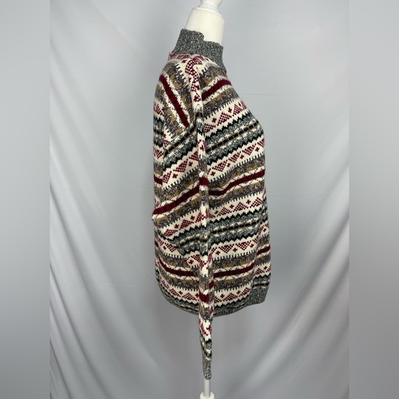 Carly Blake multi colored mock turtleneck pull over cotton sweater women’s M - Picture 5 of 15